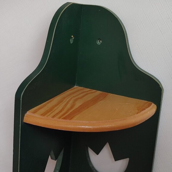 BEAUTIFUL Tulip Wall Shelf Wood Country Home Spring Decor - Picture 2 of 4